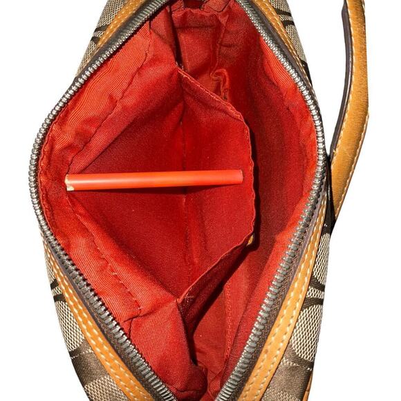 Coach Signature Canvas Brown Mini Crossbody Shoulder Bag - Picture 9 of 15